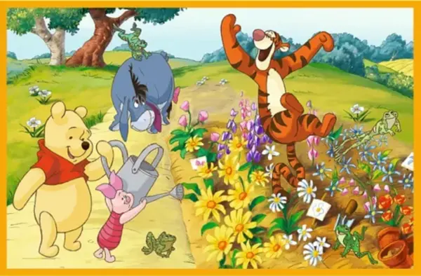 Puzzle 2 in 1 - Zi de joaca cu Winnie si prietenii | Trefl