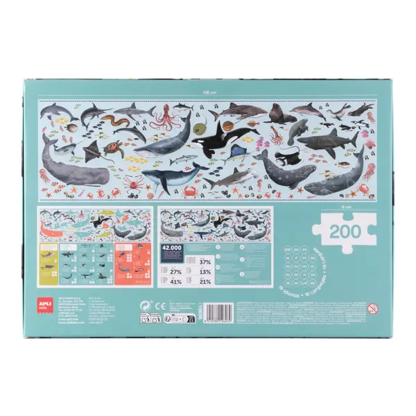 Puzzle 200 de piese - Ocean Endangered Animals | Apli