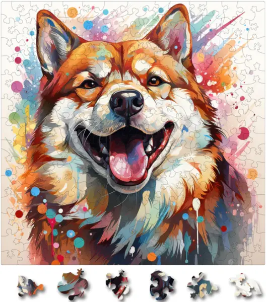 Puzzle 200 piese - Shiba Inu 4 | Woodmix Puzzles