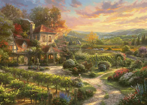 Puzzle 2000 de piese - Thomas Kinkade - In the Vineyards | Schmidt