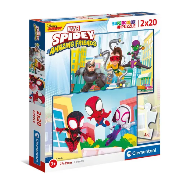 Puzzle 2x20 piese Clementoni Spidey And His Amazing Friends