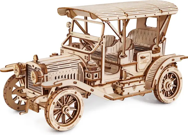 Puzzle 3D din lemn Robo Time din 298 de piese - Mașină vintage