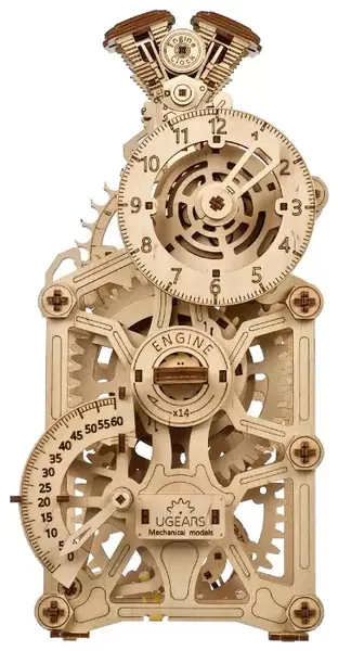 Puzzle 3D din lemn Ugears din 265 piese - Ceas mecanic