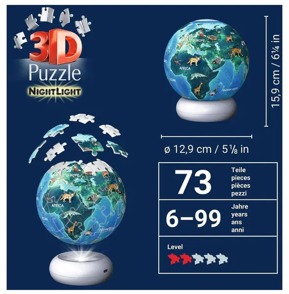 Puzzle 3D - Earth Night Light | Ravensburger