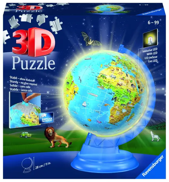 PUZZLE 3D GLOBUL PAMANTESC CU LED