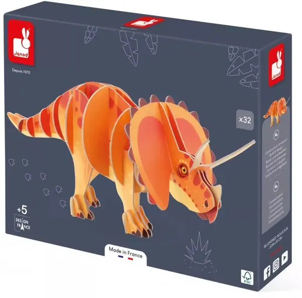 Puzzle 3D Janod - Triceratops