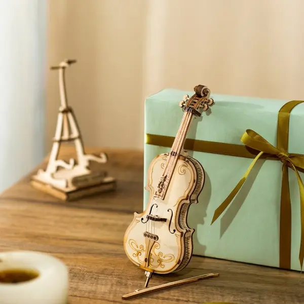 Puzzle 3D - Violoncel, 58 piese | Robotime