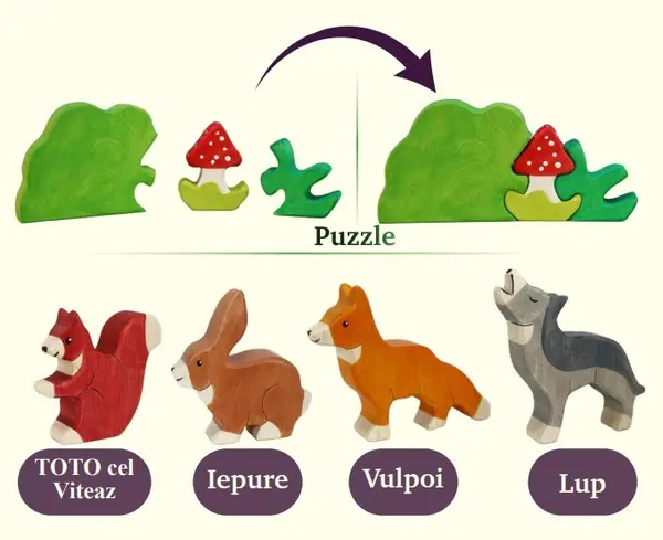 Puzzle 7 piese - Aventurile lui Toto cel Viteaz | Didy Toys