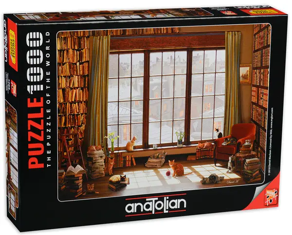 Puzzle Anatolian din 1000 de piese - Pisici la fereastra, David MacLean