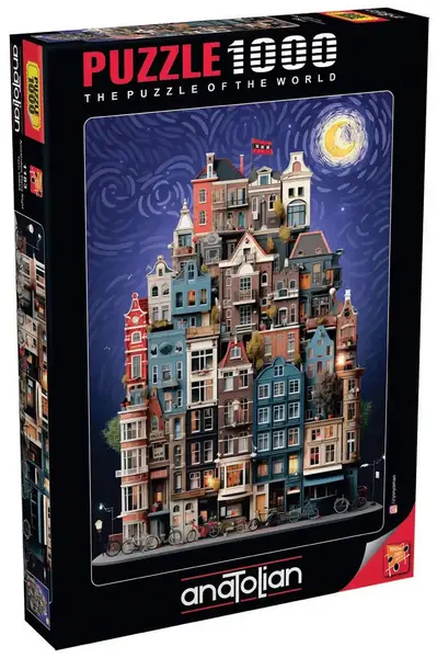 Puzzle Anatolian din 1000 piese - Noapte înstelată în Amsterdam