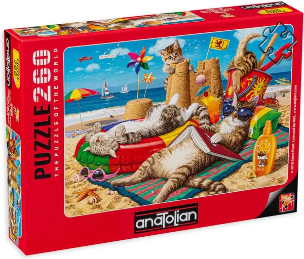 Puzzle Anatolian din 260 de piese - Pisici pe plaja, Steve Reed