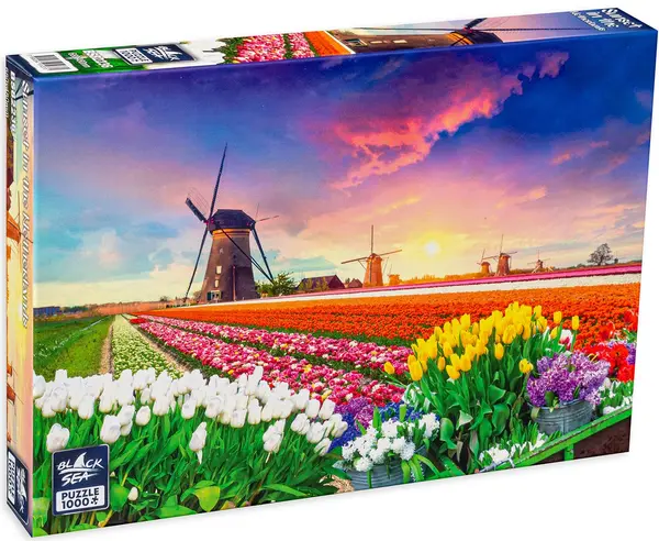 Puzzle Black Sea din 1000 de piese - Apus de soare in Olanda