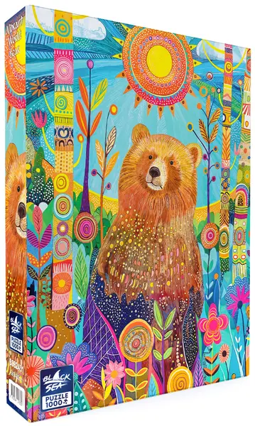 Puzzle Black Sea din 1000 piese - Lumea colorată: Ursul