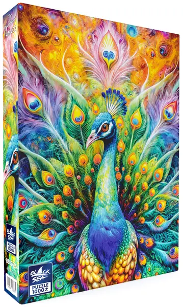 Puzzle Black Sea din 1000 piese - Splendoarea păunului