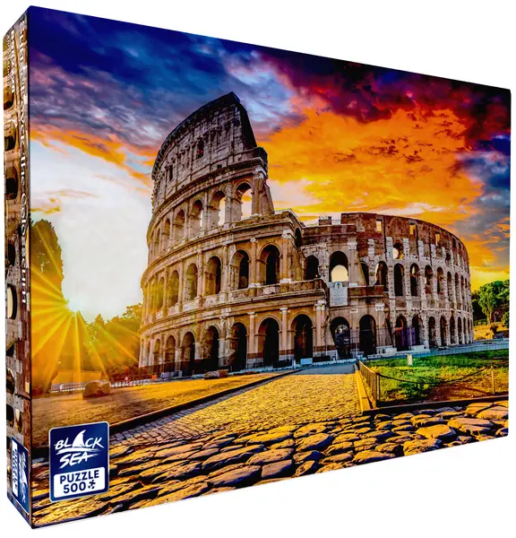 Puzzle Black Sea din 500 de piese - Apus peste Colosseum