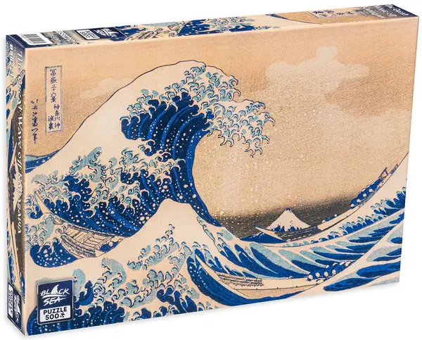 Puzzle Black Sea din 500 de piese - Marele Val de langa Kanagawa, Katsushika Hokusai