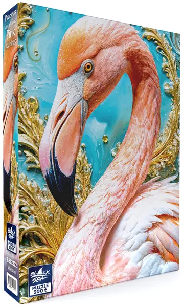 Puzzle Black Sea din 500 piese - Creaturi prețioase: Flamingo roz