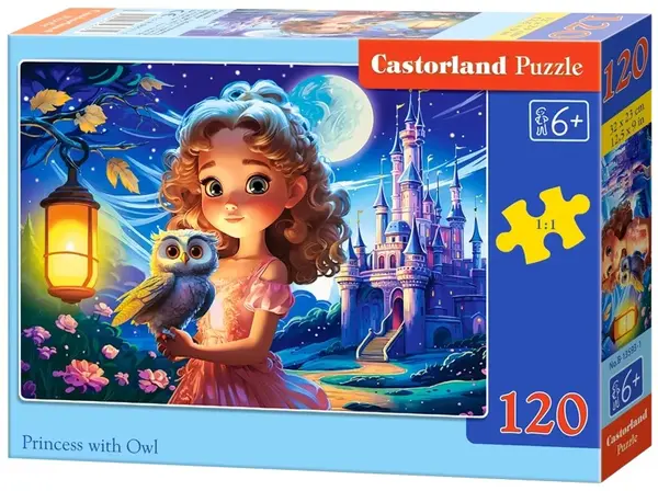 Puzzle Castorland din 120 piese - Prințesă cu bufniță
