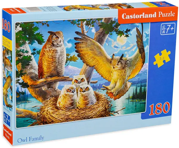 Puzzle Castorland din 180 de piese - Owl Family