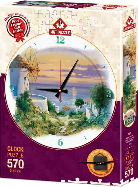 Puzzle-ceas Art Puzzle din 570 de piese - Clock Aegean Evening