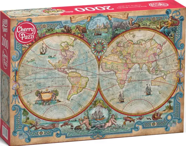 Puzzle Cherry Pazzi din 2000 piese - Mari descoperiri pe harta lumii