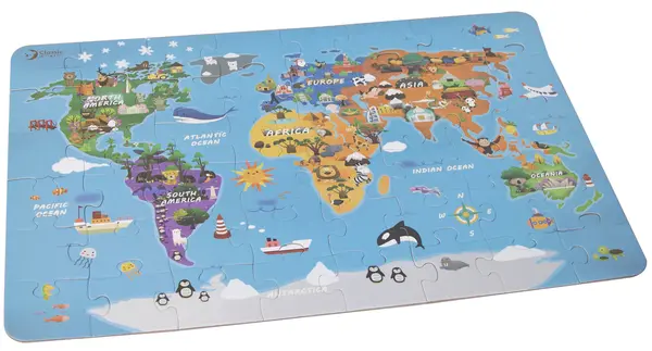 Puzzle Classic World cu 48 de piese - Harta lumii