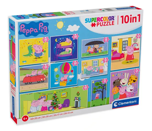 Puzzle Clementoni 10 în 1 - Porcul Peppa