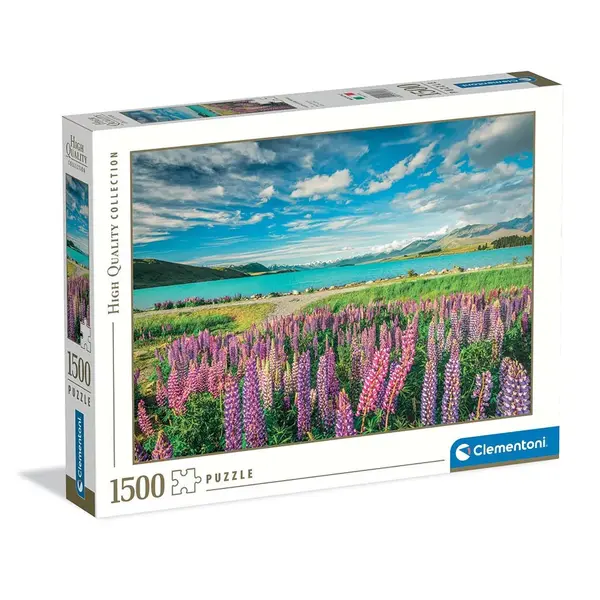 Puzzle Clementoni 1500 piese Flori de Lupic pe malul lacului Tekapo 31728