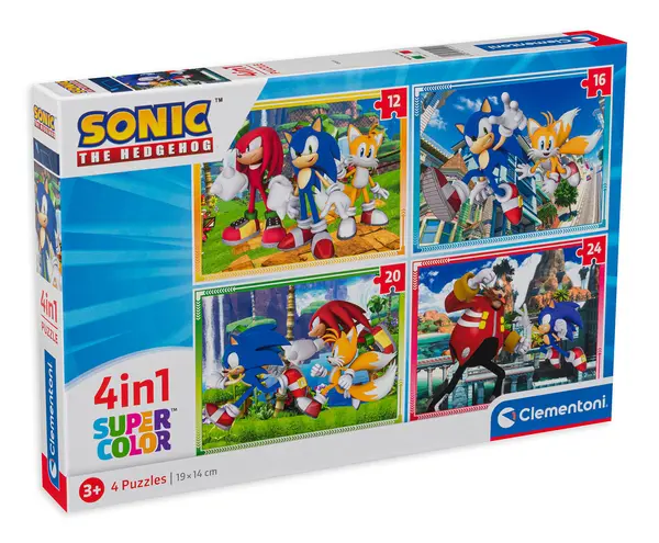 Puzzle Clementoni 4 în 1 - Sonic