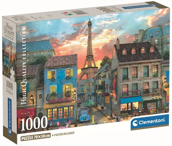 Puzzle Clementoni din 1000 piese - Străzile Parisului