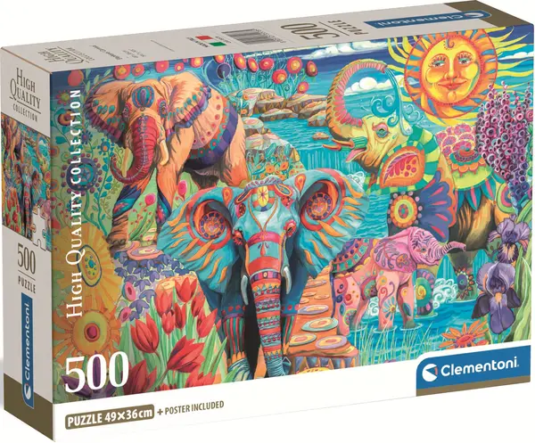 Puzzle Clementoni din 500 piese - Carnavalul Elefanților