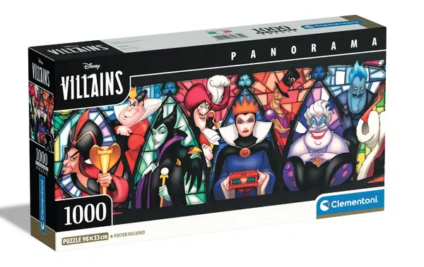Puzzle Clementoni panoramic, Disney Villains, 1000 piese