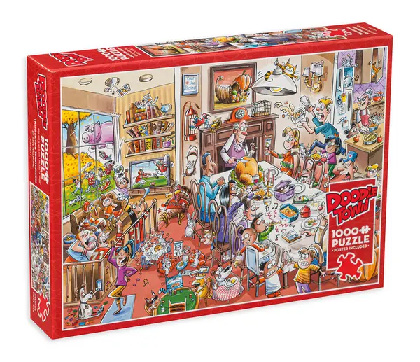 Puzzle Cobble Hill din 1000 de piese - DoodleTown: Împreună pentru Ziua Recunoștinței