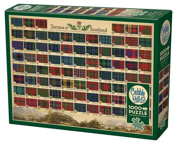 Puzzle Cobble Hill din 1000 de piese - Tartane scoțiene