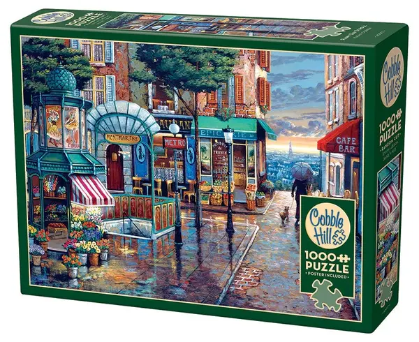 Puzzle Cobble Hill din 1000 piese - O plimbare într-o zi ploioasă