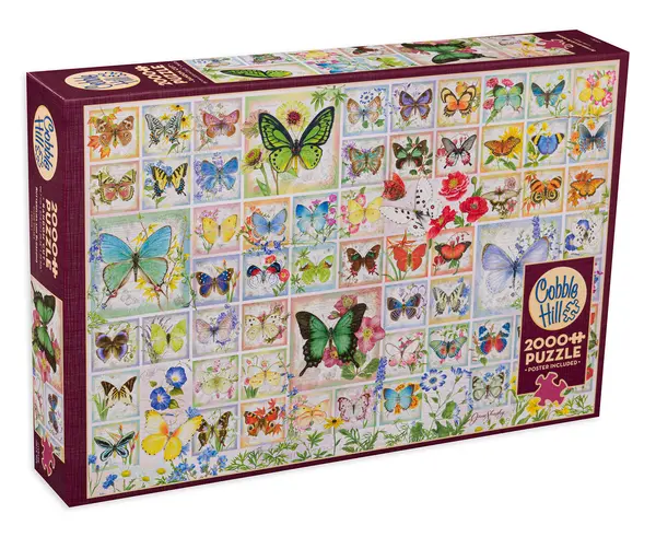 Puzzle Cobble Hill din 2000 de piese - Fluturi