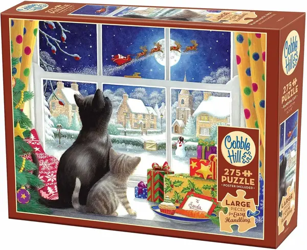 Puzzle Cobble Hill din 275 piese - Așteptându-l pe Moș Crăciun