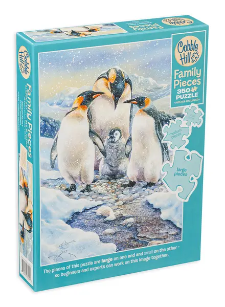 Puzzle Cobble Hill din 350 XXL de piese - Familie de pinguini