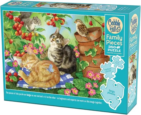 Puzzle Cobble Hill din 350 XXL piese - Prieteni sub cireș