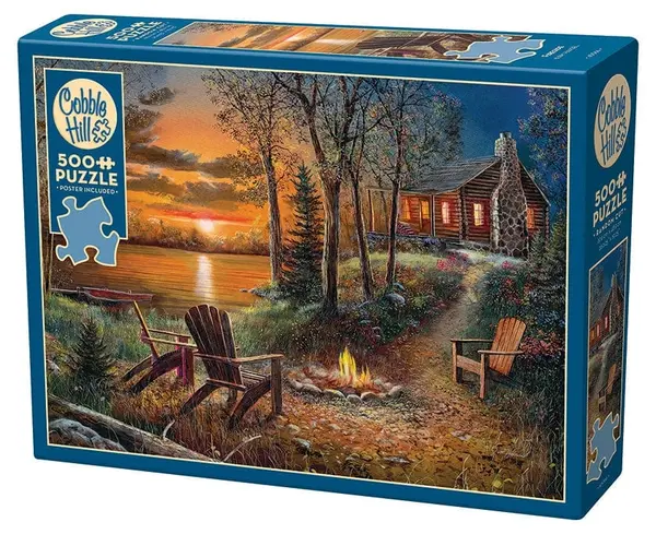 Puzzle Cobble Hill din 500 de piese - Apus la lac