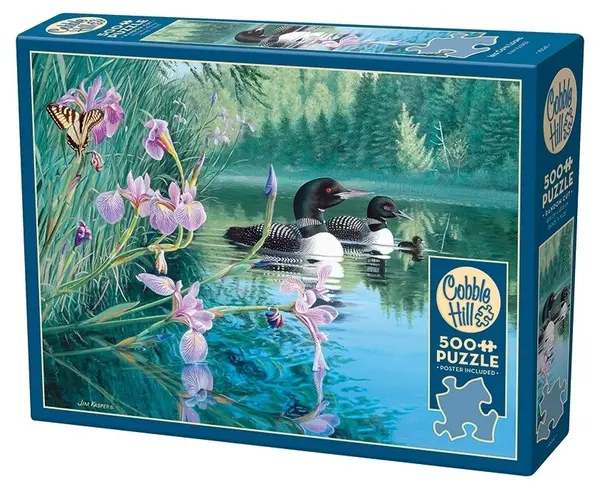 Puzzle Cobble Hill din 500 de piese - Golf cu irisi și păsări scufundătoare