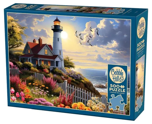 Puzzle Cobble Hill din 500 de piese - Priveliștea fermecătoare către far