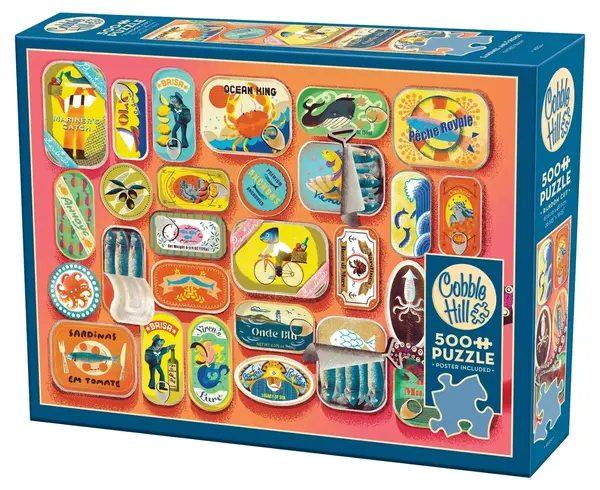 Puzzle Cobble Hill din 500 de piese - Sardine și prieteni marini