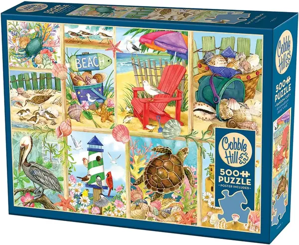 Puzzle Cobble Hill din 500 de piese - Zi însorită pe plajă
