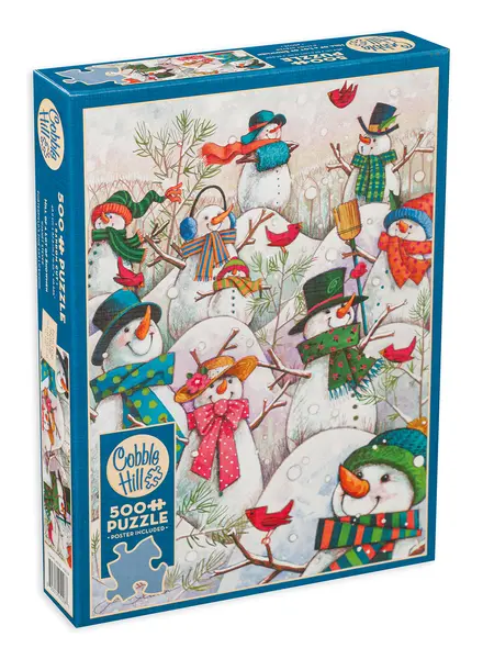 Puzzle Cobble Hill din 500 XXL de piese - Oameni de zăpadă