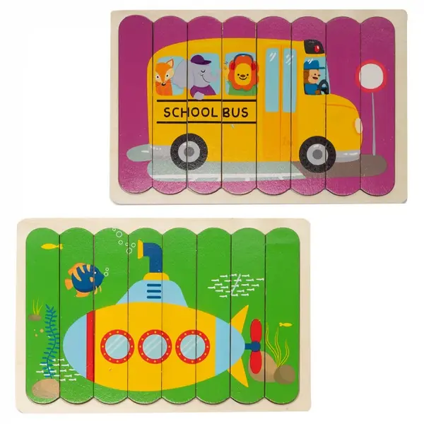 Puzzle cu Benzi de Potrivire cu Doua Fete