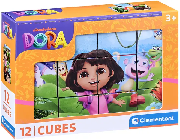 Puzzle cu cuburi Clementoni din 12 piese - Dora Exploratoarea