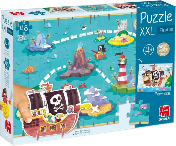 Puzzle cu două fețe Goula din 48 XXL piese - Pirați