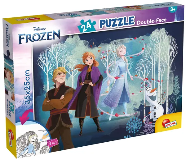 Puzzle cu două fețe Lisciani de colorat din 24 piese - Frozen