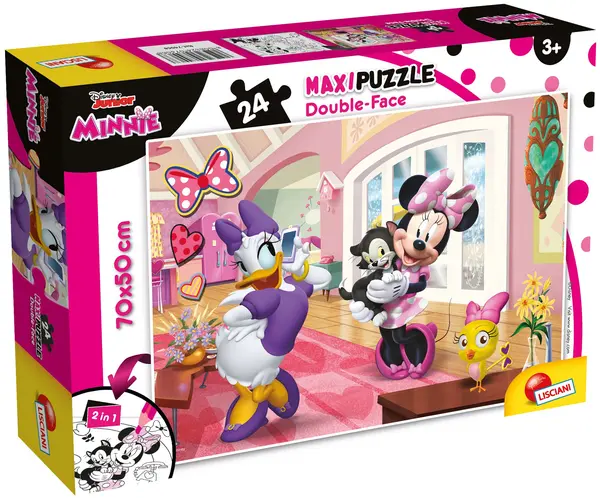Puzzle cu două fețe Lisciani de colorat din 24 piese - Mini